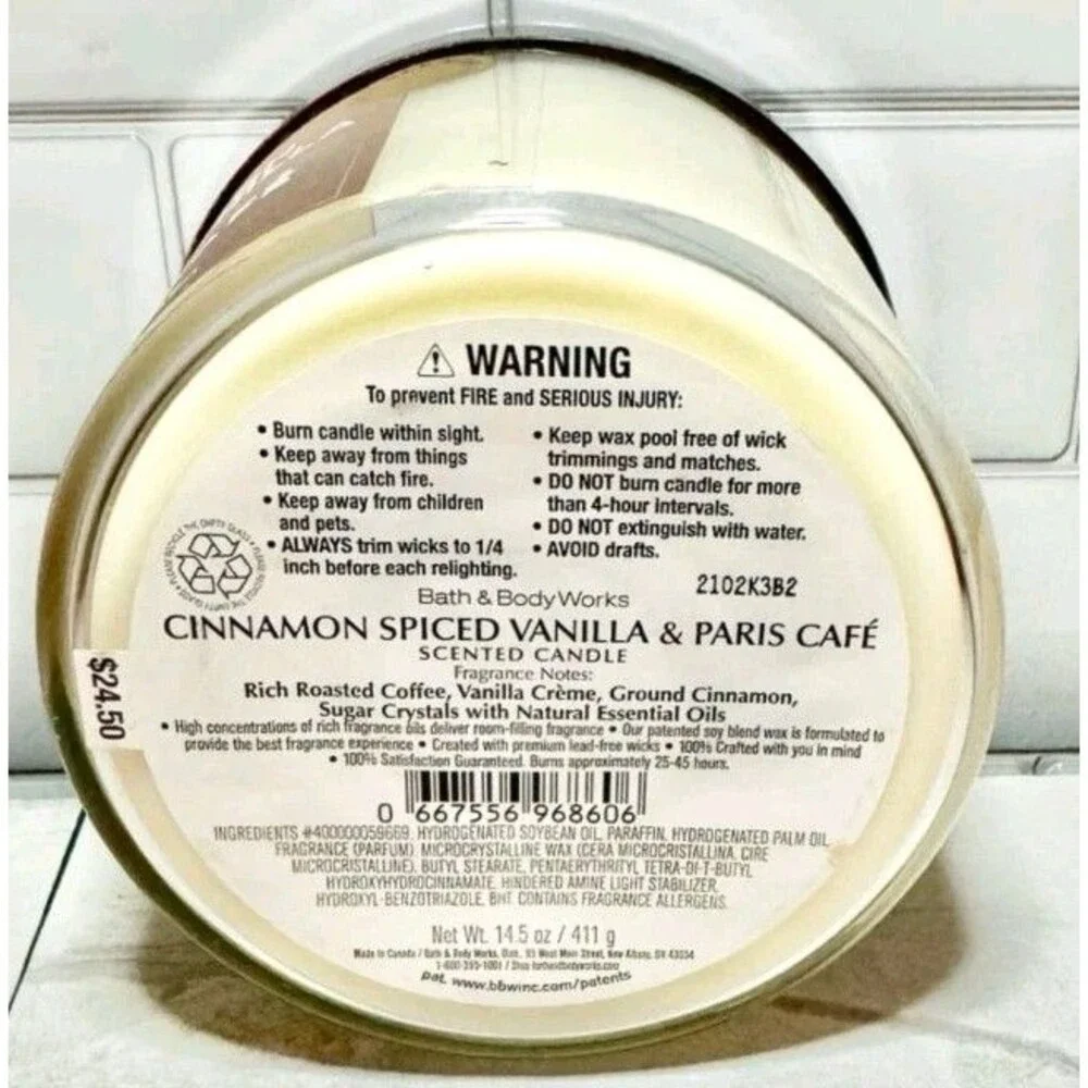 Bath & Body Works Coffee Candle Lot 3-Wick Set Paris Cafe Day at the Cafe - Picture 6 of 7